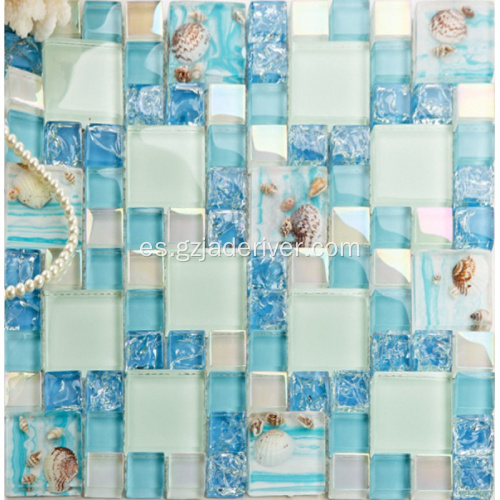 Mosaico de vidrio con azulejos de natación bellamente estampados
